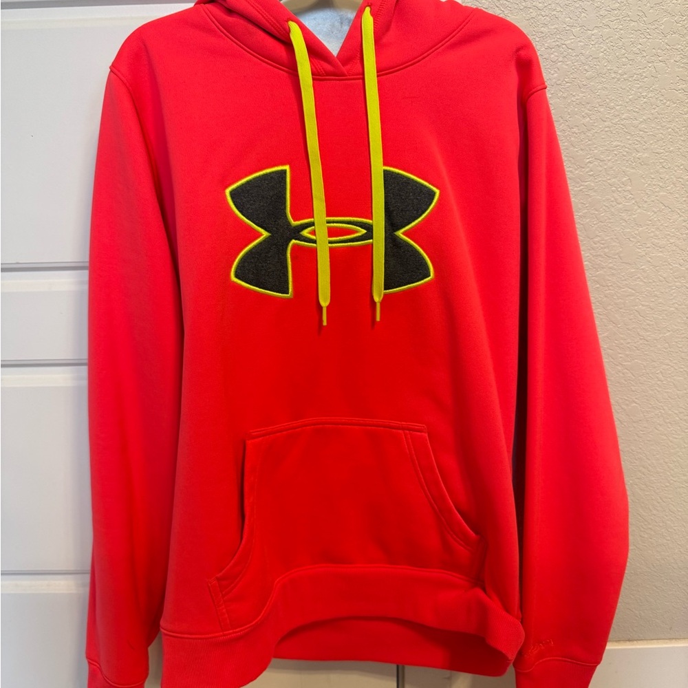 Under Armour unisex neon orange Hoodie with Neon green accents
